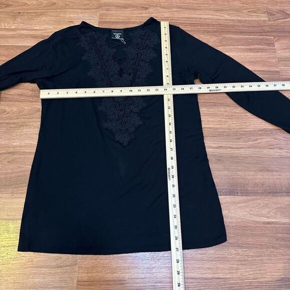 Hippie Chic Long Sleeve black shirt women size L - Picture 8 of 12